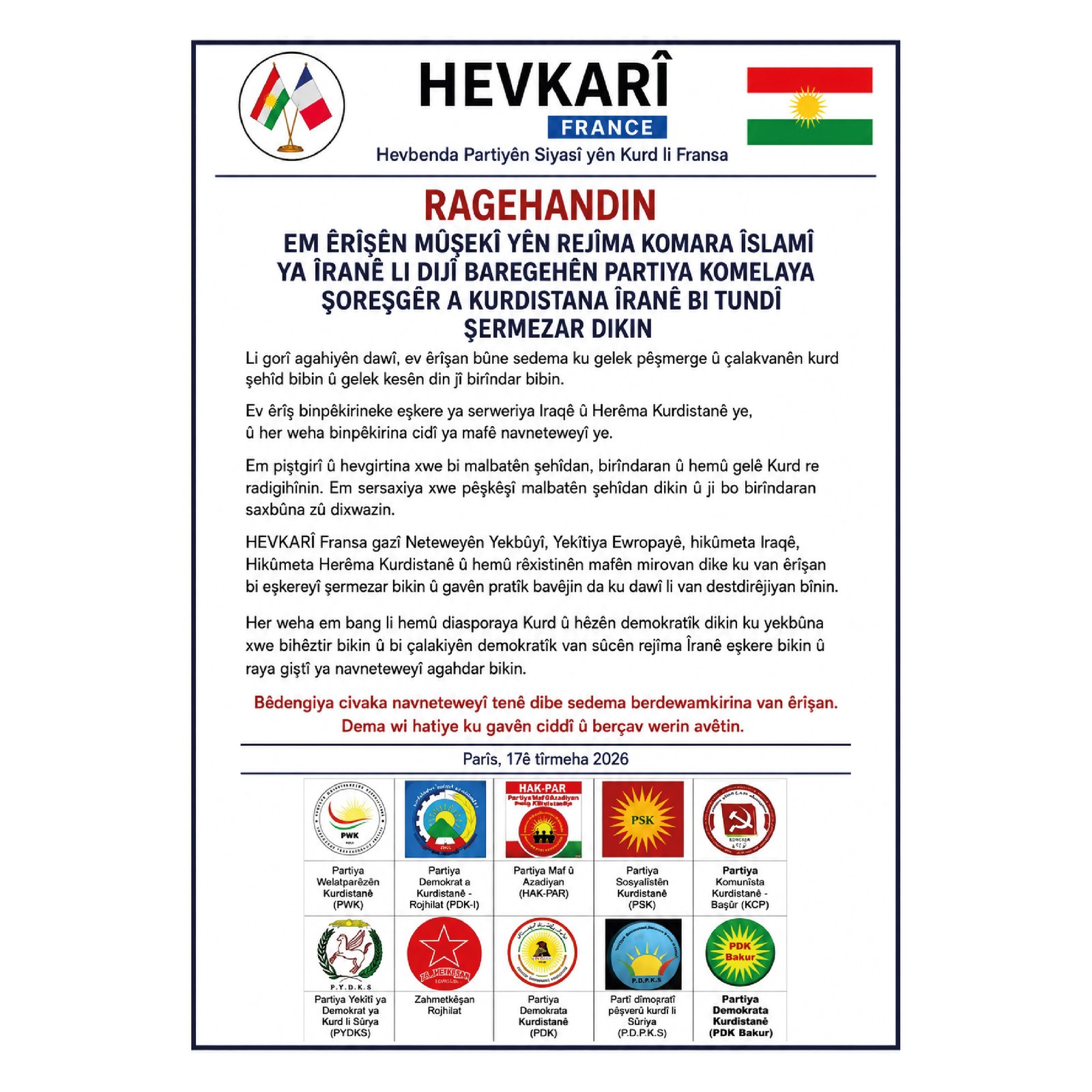 HEVKARÎ – FRANCE